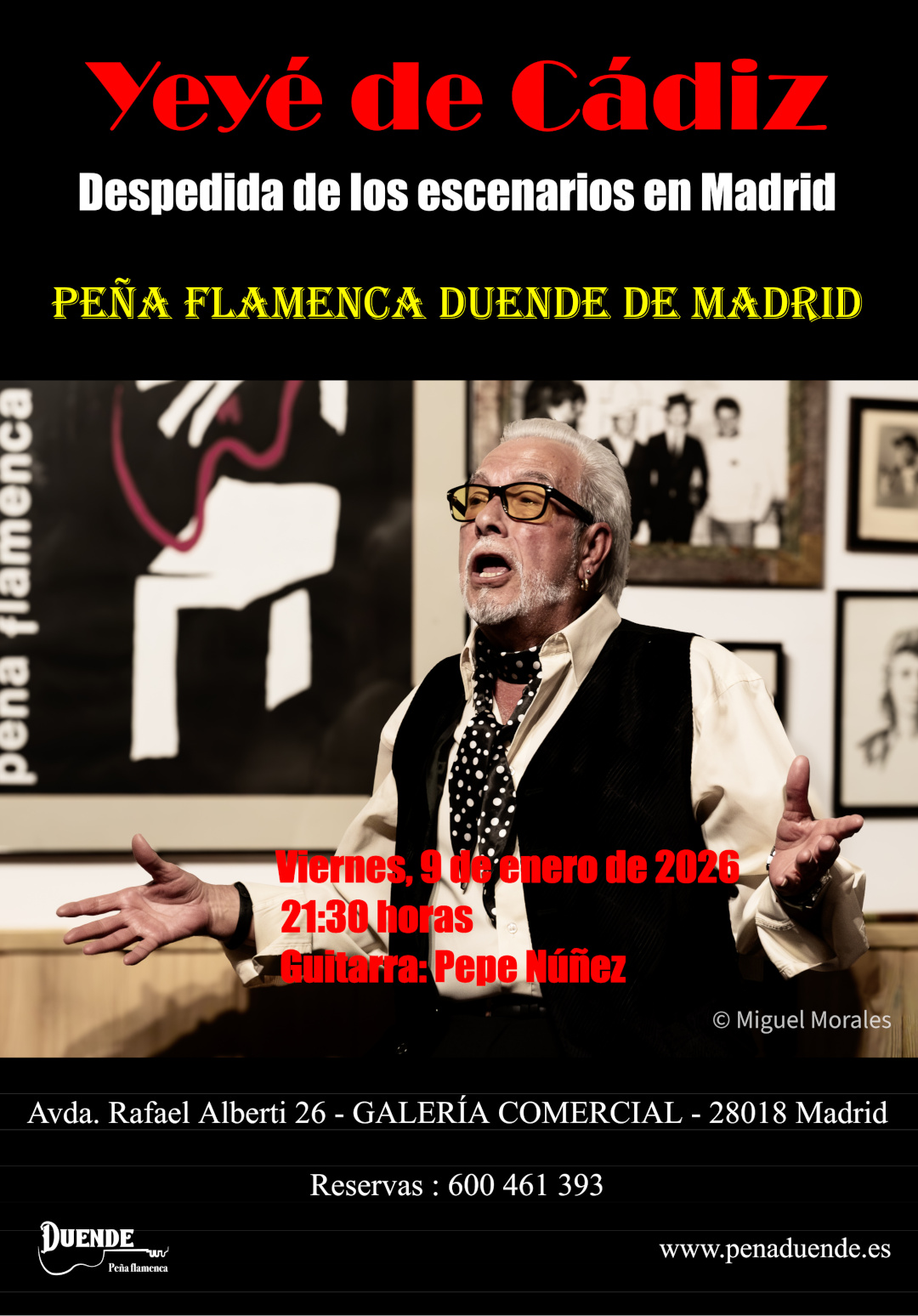 Yeyé de Cádiz - 9 de noviembre. Despedida de los escenarios de Madrid