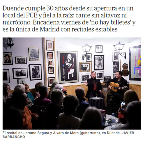 La peña duende en El Mundo